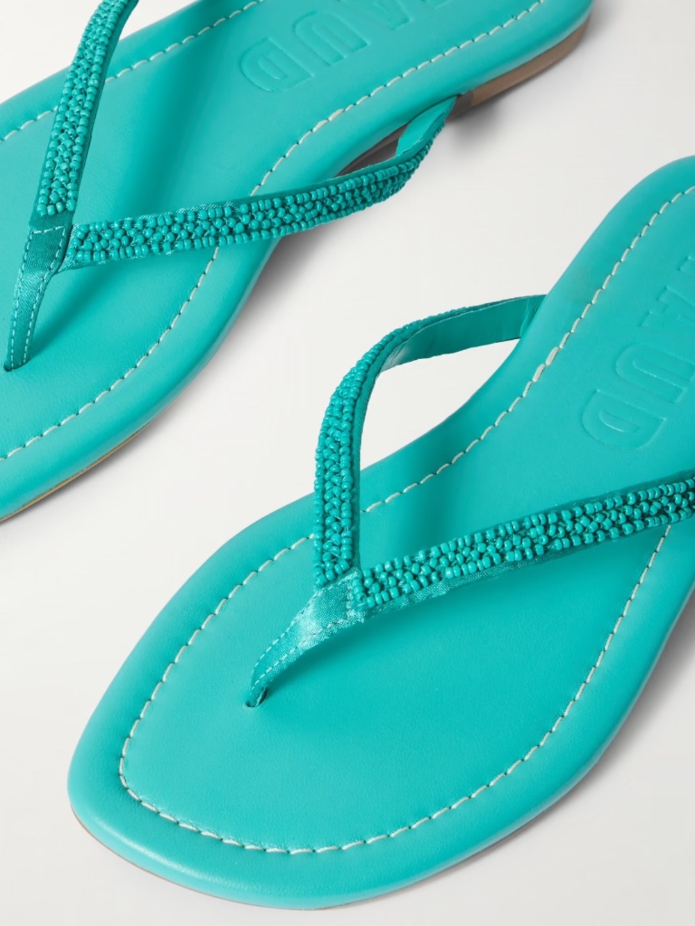 Staud freya beaded flip flops